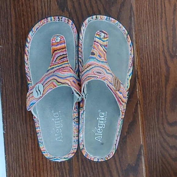 Alegria PG Lite Multi Colored Patent  Leather Sandals Size 37 US 7 - 7.5 - Picture 10 of 10